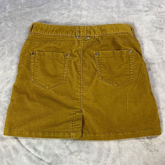 Athleta‎ Women's Mini Skirt Size 4 Mustard Yellow Corduroy5-Pocket Casual Cotton - Picture 2 of 13